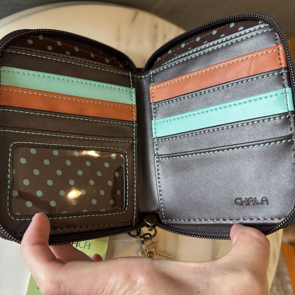 Chala Flip Flop Zip Around Wallet Wristlet NWT Summer Vibe 5"W x 6"H x 1"D NWT - Picture 7 of 11